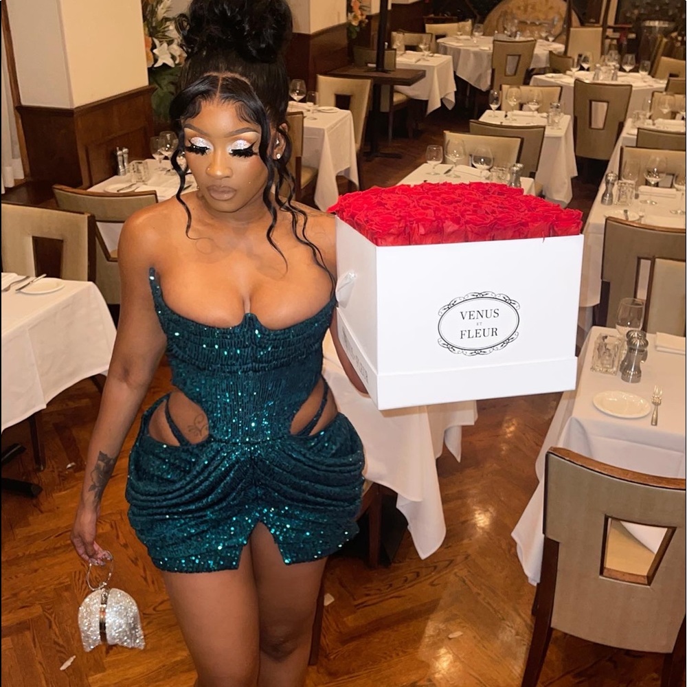 Green Sequin Corset Fit *Birthday* Mini Dress